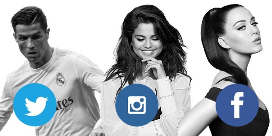 Réseaux sociaux, les celebs trustent les 1ères loges